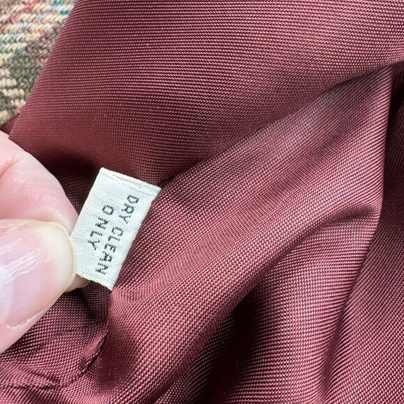 VTG EJE Blazer Jacket Womens 14 Brown Plaid Dark Academia 90s Wool Runs Small - Picture 8 of 16